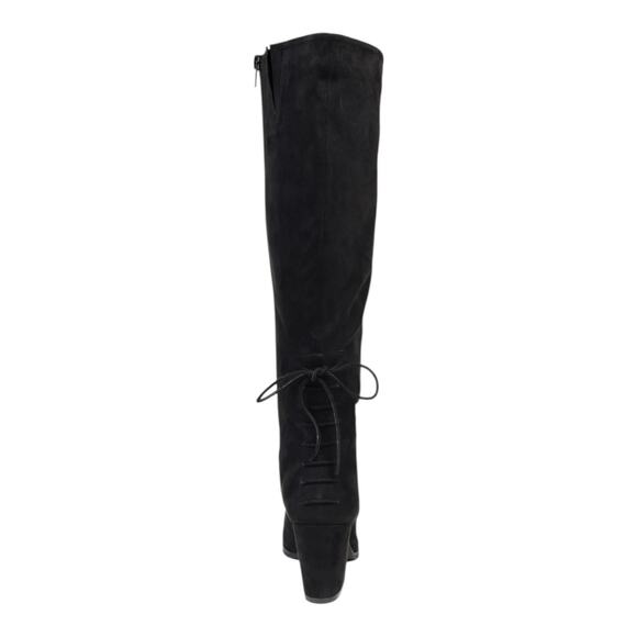 Journee Collection Women's Leeda Wide Calf Lace Up Knee High Boots Black Size 8 - Picture 3 of 5